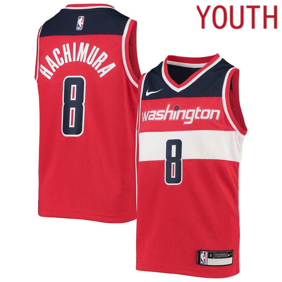 Youth Washington Wizards 8 Rui Hachimura Nike Red Team Swingman NBA Jersey